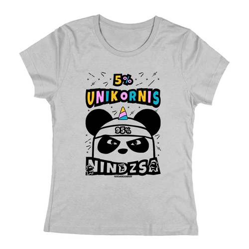 Nindzsa panda női póló (Szürke)