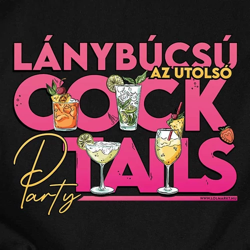 Az utolsó cocktails női póló (B_fekete)