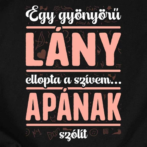 Elloptam apukám szívét (lányos) páros póló szett (B_Fekete)