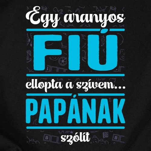 Elloptam papám szívét (fiús) páros póló szett(B_Fekete)