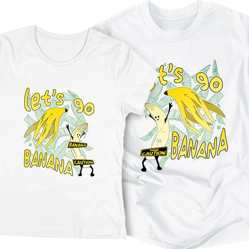 Let's go banana - páros póló szett (Fehér)