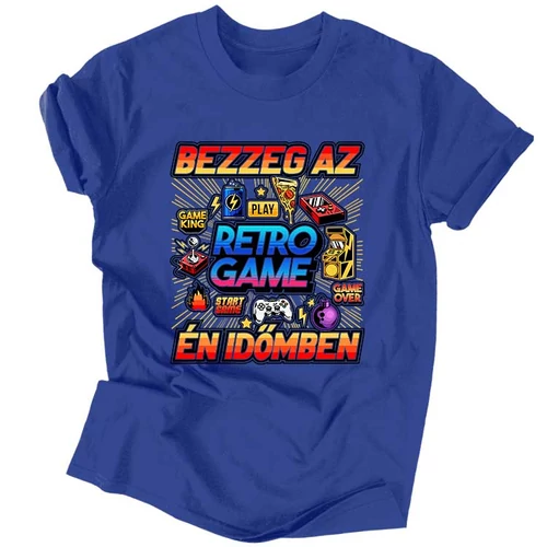 Bezzeg az én időmben férfi póló (Királykék)