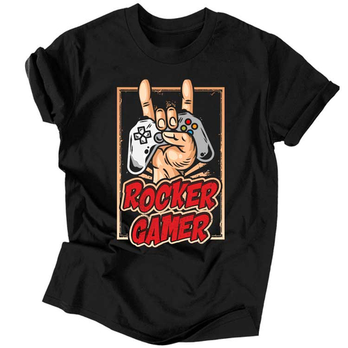 Rocker gamer férfi póló (Fekete)
