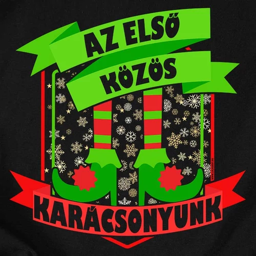 Az első közös karácsony női póló (B_Fekete)