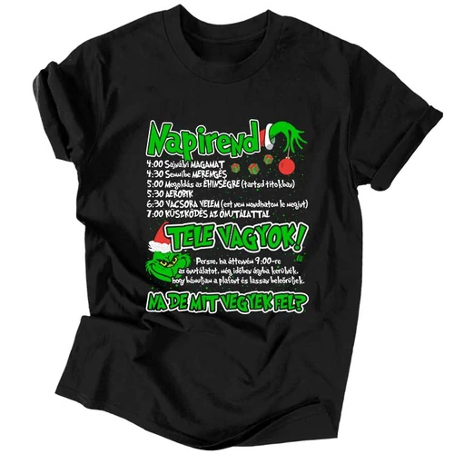 Grinch Napirend férfi póló (Fekete)