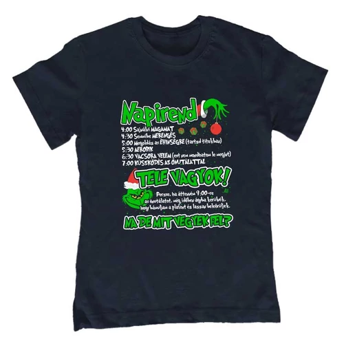 Grinch Napirend gyerek póló (Sötétkék)