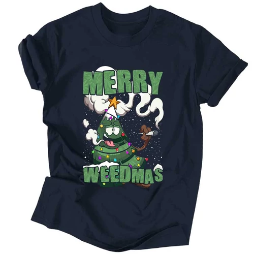 Merry WeedMas férfi póló (Sötétkék)