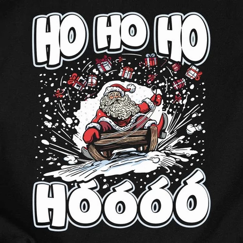Ho-Ho-Ho-Hóóó férfi póló (B_Fekete)
