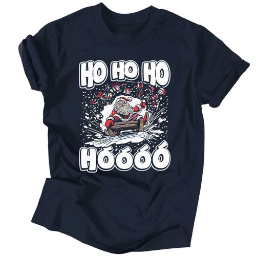 Ho-Ho-Ho-Hóóó férfi póló (Sötétkék)