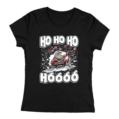 Ho-Ho-Ho-Hóóó női póló (Fekete)