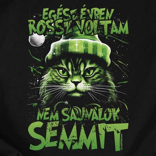 Nem sajnálok semmit (macska) női póló (B_Fekete)