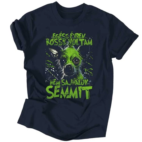 Nem sajnálok semmit (kutya) férfi póló (Sötétkék)