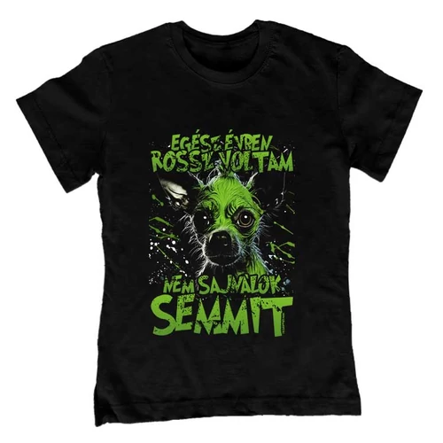 Nem sajnálok semmit (kutya) gyerek póló (Fekete)