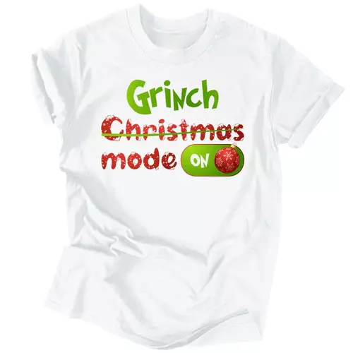 Grinch mode on férfi póló (Fehér)