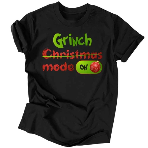 Grinch mode on férfi póló (Fekete)