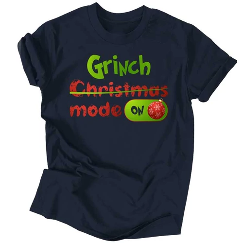 Grinch mode on férfi póló (Sötétkék)