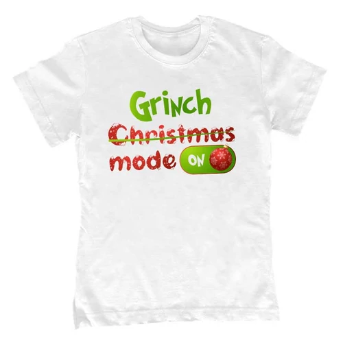 Grinch mode on gyerek póló (Fehér)
