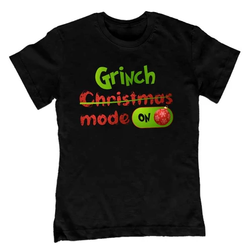 Grinch mode on gyerek póló (Fekete)