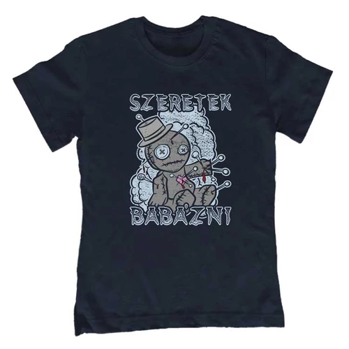 Szeretek babázni gyerek póló (Sötétkék)