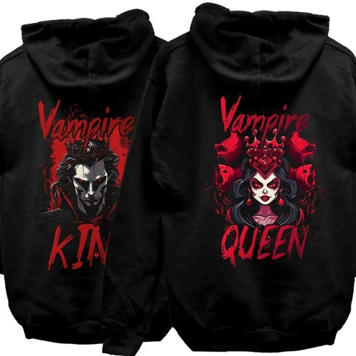 Vampire King-Queen kapucnis pulóver szett (fekete)