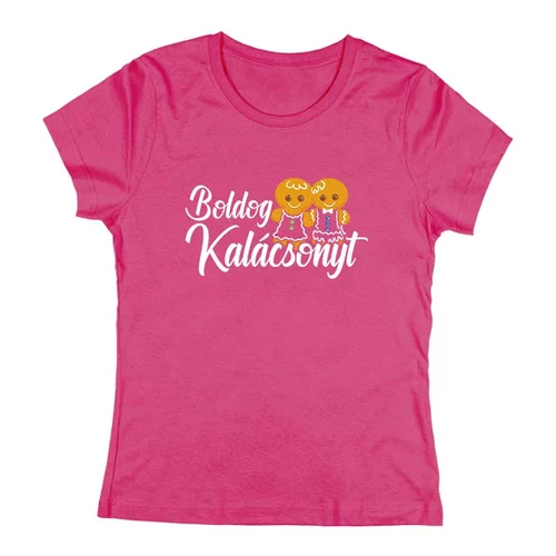 Boldog Kalácsonyt női póló (Rózsaszín)