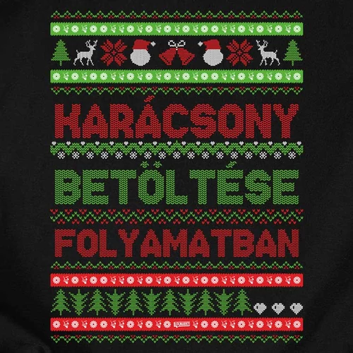 Karácsony betöltése folyamatban gyerek póló (B_Fekete)