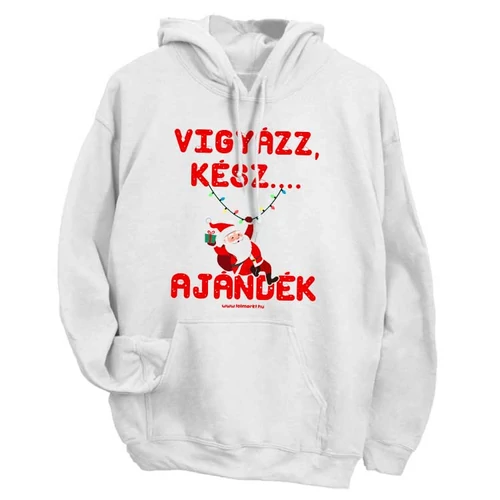 Vigyázz, kész, ajándék pulóver (Fehér)