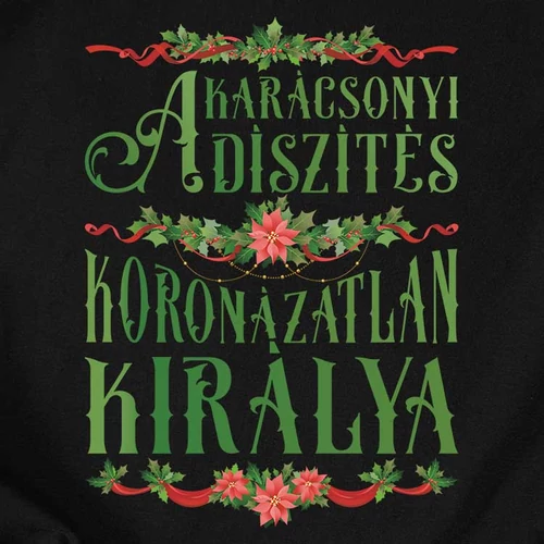 Karácsonyfa díszítés királya férfi póló (B_Fekete)