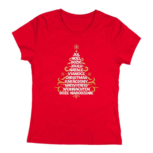 Karácsony mindenkinek női póló (Piros)