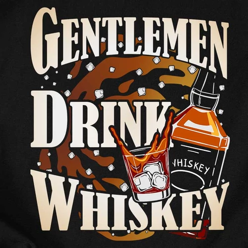 Gentlemen drink whiskey férfi póló (B_Fekete)