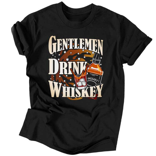 Gentlemen drink whiskey férfi póló (Fekete)