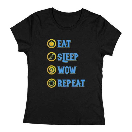 Eat Sleep Wow Repeat - Alliance női póló (Fekete)