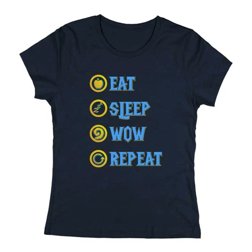 Eat Sleep Wow Repeat - Alliance női póló (Sötétkék)