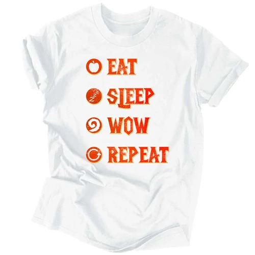 Eat Sleep Wow Repeat - Horde férfi póló (Fehér)