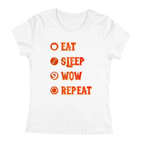 Eat Sleep Wow Repeat - Horde női póló (Fehér)