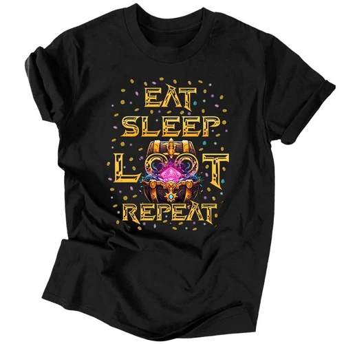 Eat Sleep Loot Repeat férfi póló (Fekete)
