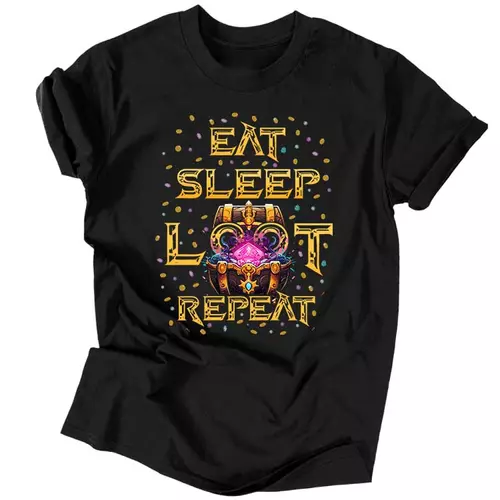 Eat Sleep Loot Repeat férfi póló (Fekete)