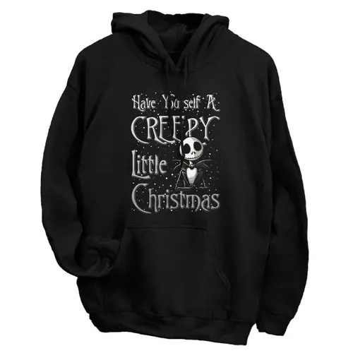 Creepy little christmas kapucnis pulóver (Fekete)