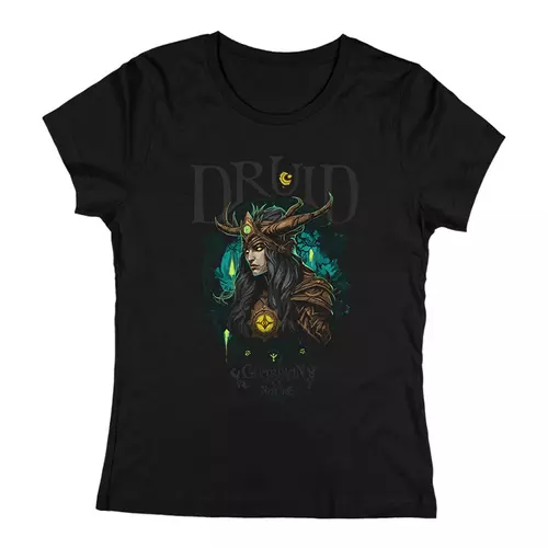 Druid - Guardian fo nature női póló (Fekete)