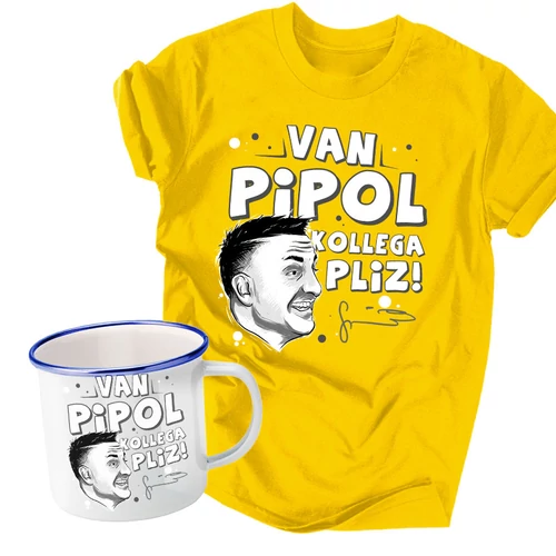Áj ném is férfi póló + Fémbögre szett (Citrom)