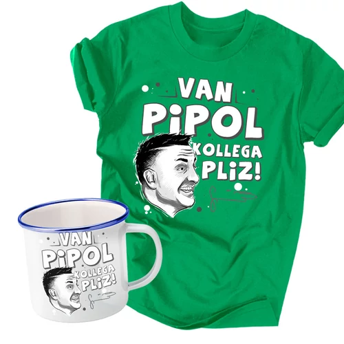Áj ném is férfi póló + Fémbögre szett (Zöld)