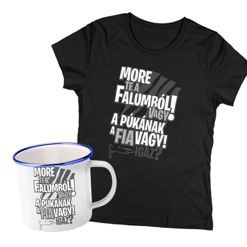 More női póló + Fémbögre szett
