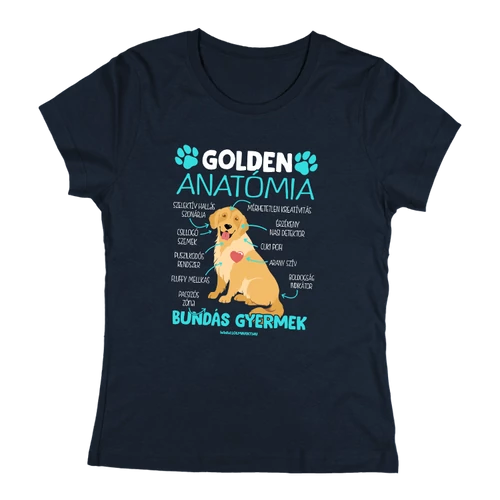 Golden natómia női póló (Sötétkék)