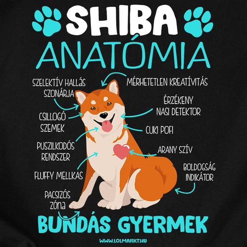Shiba anatómia férfi póló ( B_fekete)