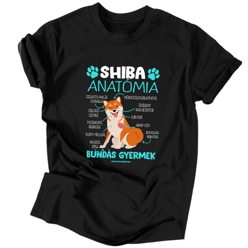 Shiba anatómia férfi póló (Fekete)