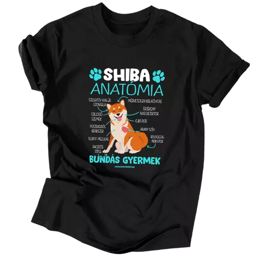 Shiba anatómia férfi póló (Fekete)