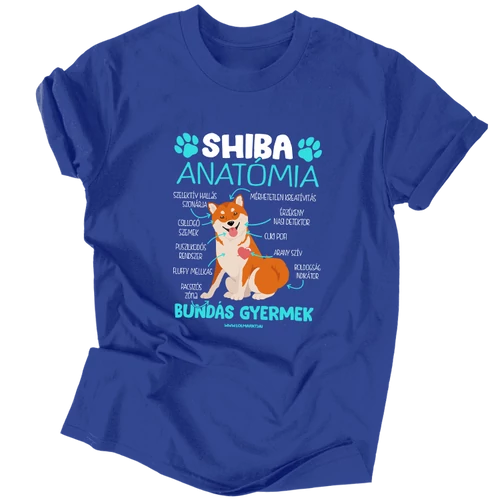 Shiba anatómia férfi póló (Királykék)