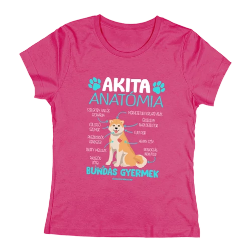 Akita anatómia női póló (Rózsaszín)