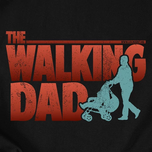 Walking dad férfi póló (B_fekete)