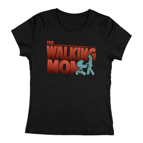Walking mom női póló (Fekete)
